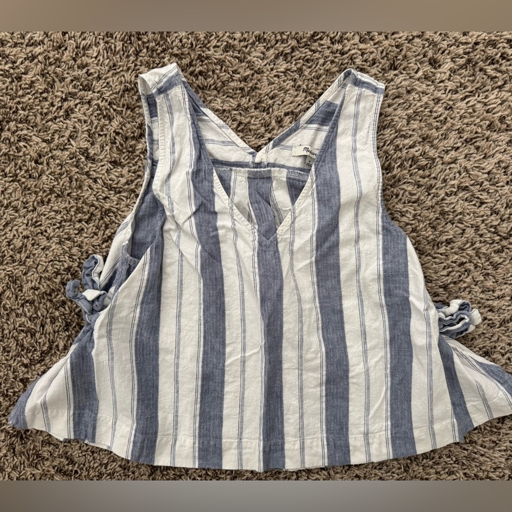 Madewell Blue and White Striped Top